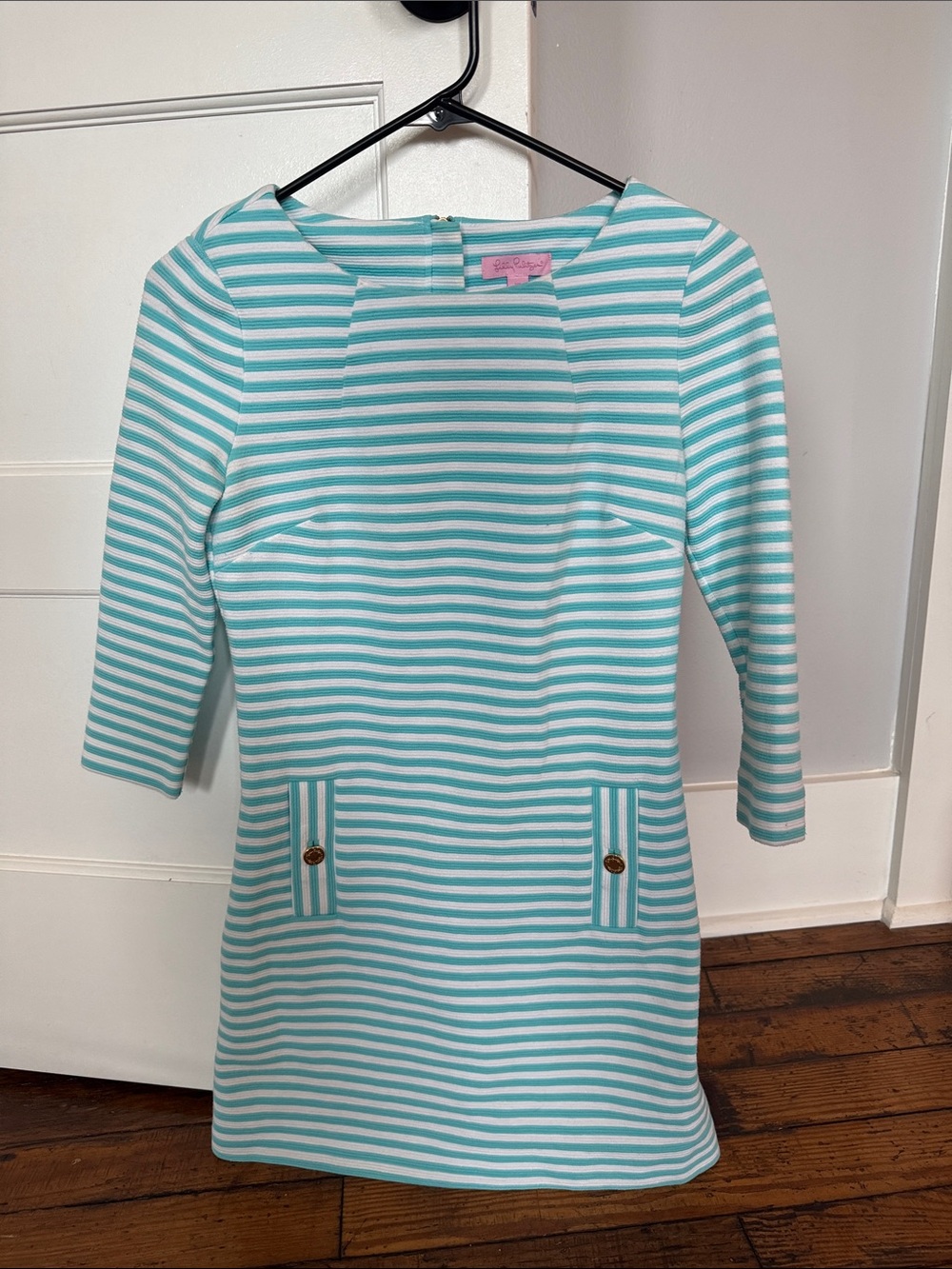 Lilly Pulitzer Mint & White Striped Shift Dress